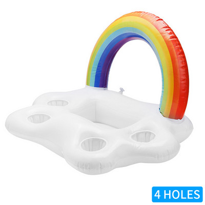 Uus Rainbow Cloud Cupi hoidik Täispuhutav Basseini bassein Ujuv Õllelaud Joogijahuti Laud Baarialus Ranna ujumisrõngas Suvebassein