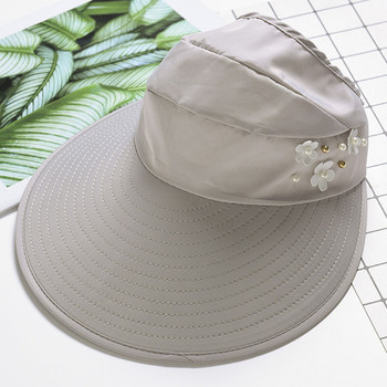 Дамска шапка за слънце Плажна шапка UV защита Анти-UV козирки Сгъваема шапка за открито B2Cshop