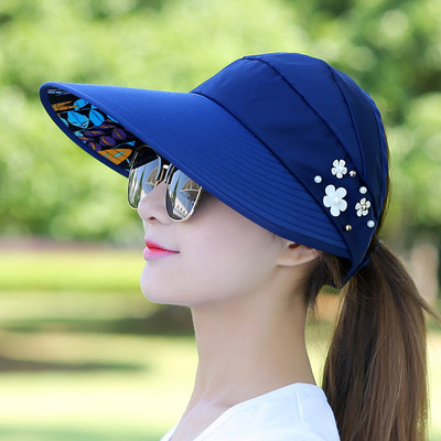 Női Lady Sunhat Beach Hat UV védelem Anti-UV Visors Összecsukható sapka kültéri B2Cshophoz