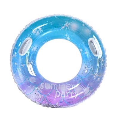 03KA Inel de înot PVC îngroșat cu model curcubeu Inel de înot Inel de subraț Circular Pool Float Outdoor Pool Geamandura Saltea