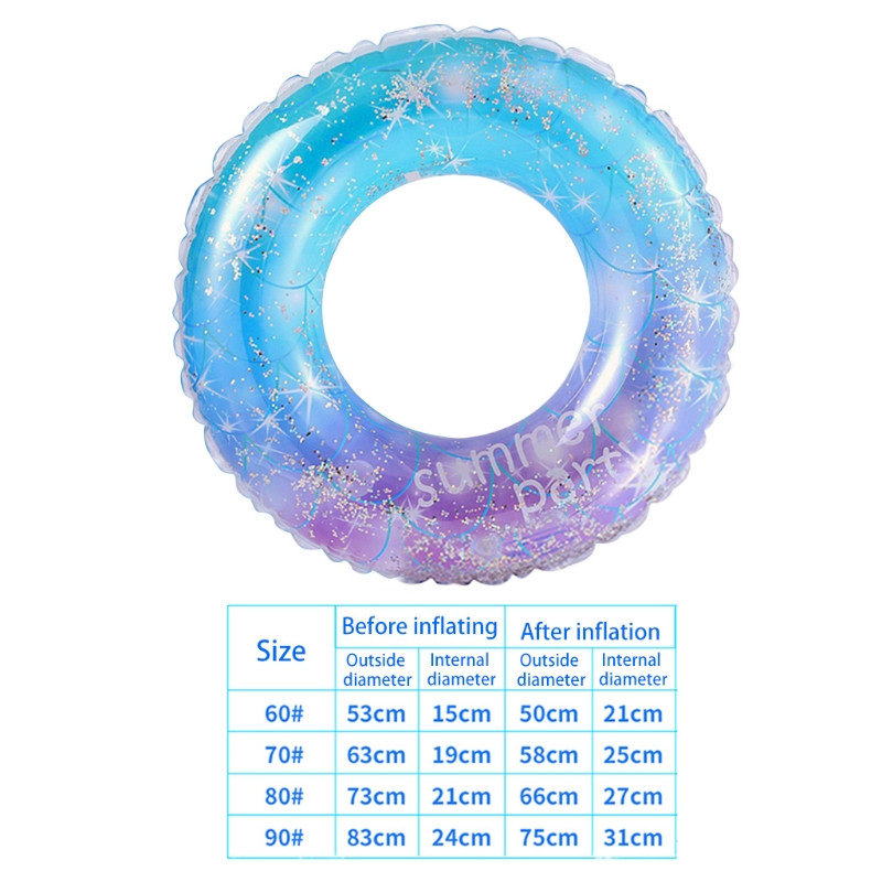 03KA úszógyűrű vastagított PVC szivárvány mintás úszógyűrű hónalj gyűrű kör medence úszó kültéri medence bója matrac
