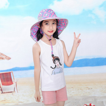 UPF 50+Детска шапка с кофа за слънце UV слънцезащитни шапки Детски плажни шапки Лятна шапка за игра с капак на врата
