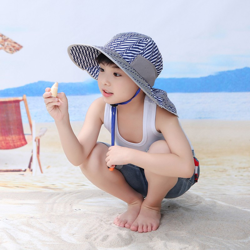 UPF 50+ Kids Bucket päikesemüts UV päikesekaitsemütsid Laste rannamütsid Suvine mängumüts kaelaklapiga