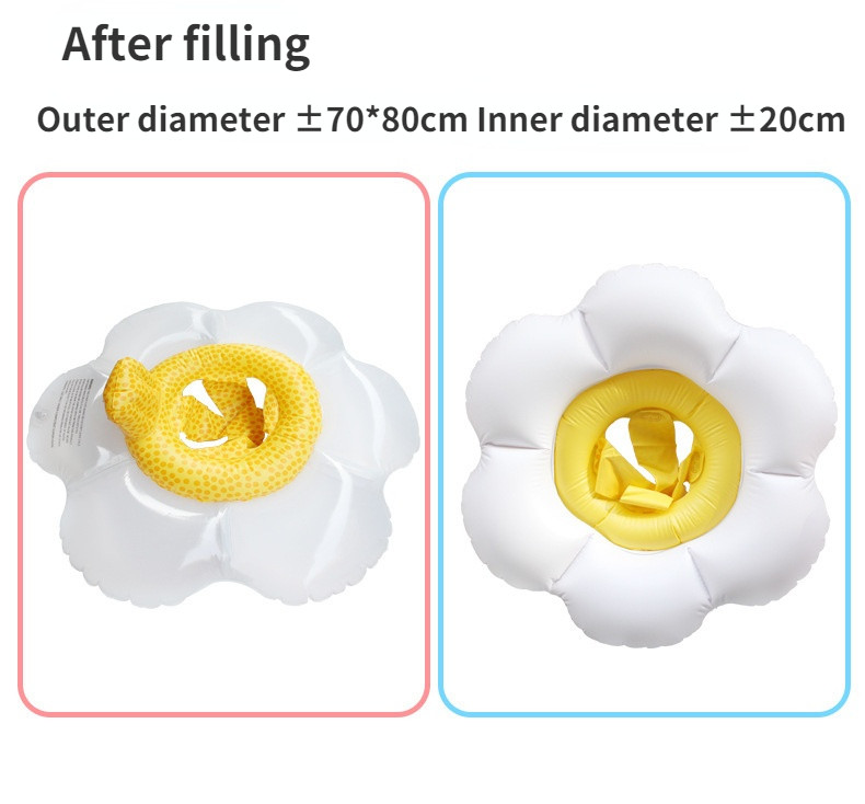Täispuhutav lilleline ujumisrõngas vesi valge päevalilleistme ujumisrõngas, lapseiste, õhkpadi, ujuva istme tarvikud