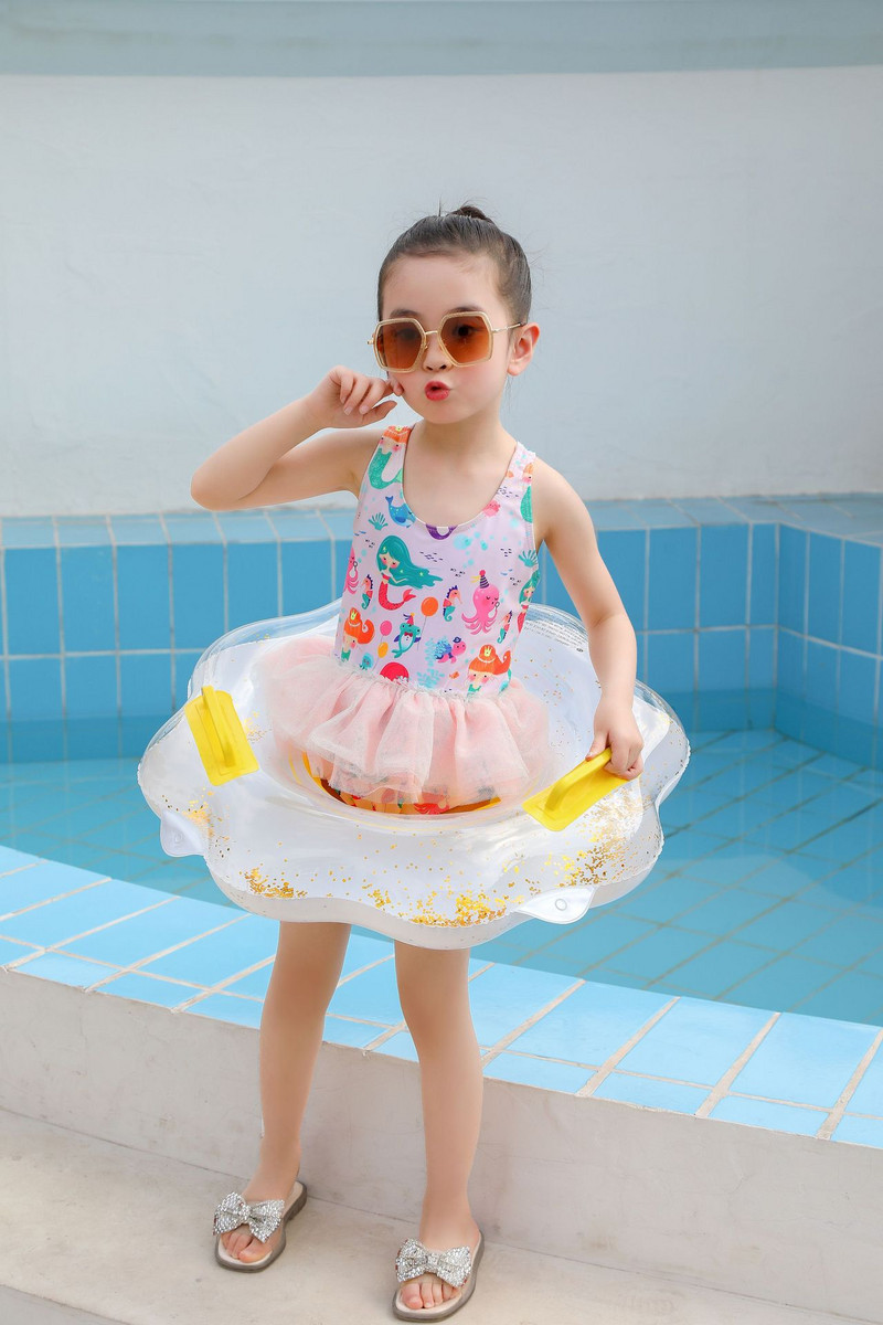 Täispuhutav lilleline ujumisrõngas vesi valge päevalilleistme ujumisrõngas, lapseiste, õhkpadi, ujuva istme tarvikud