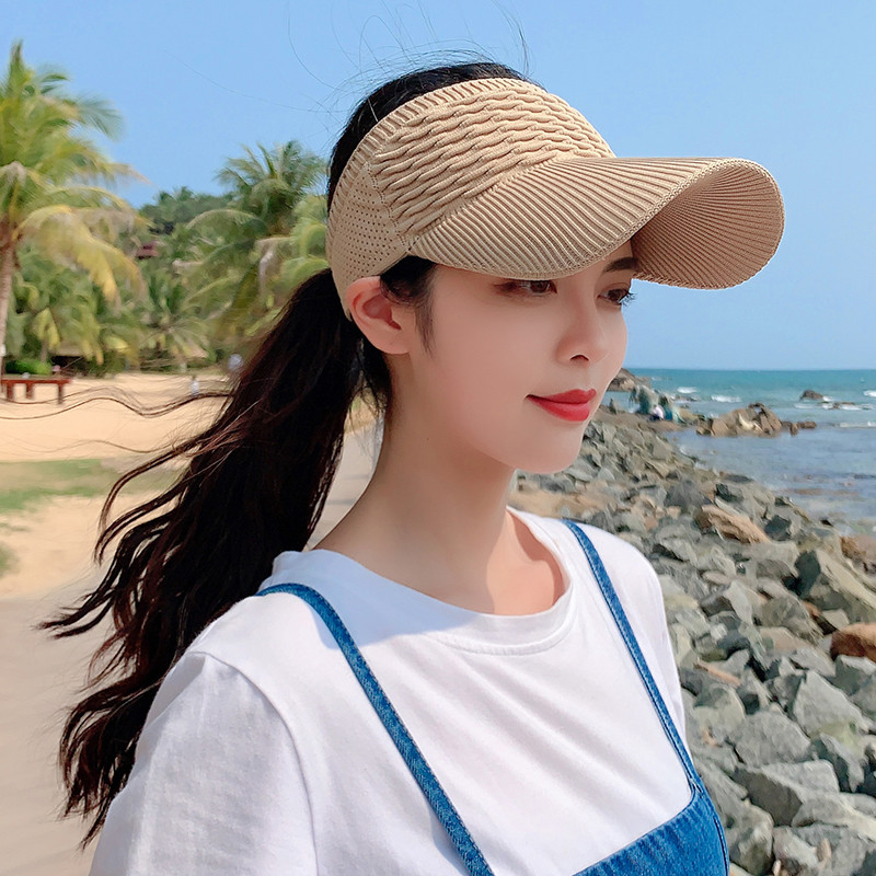 Női sport napernyő kalapok hosszú karimájú baseball sapkák üres cilinder Alkalmi üreges, légáteresztő sapkák tavaszi nyár golf strandsapkák