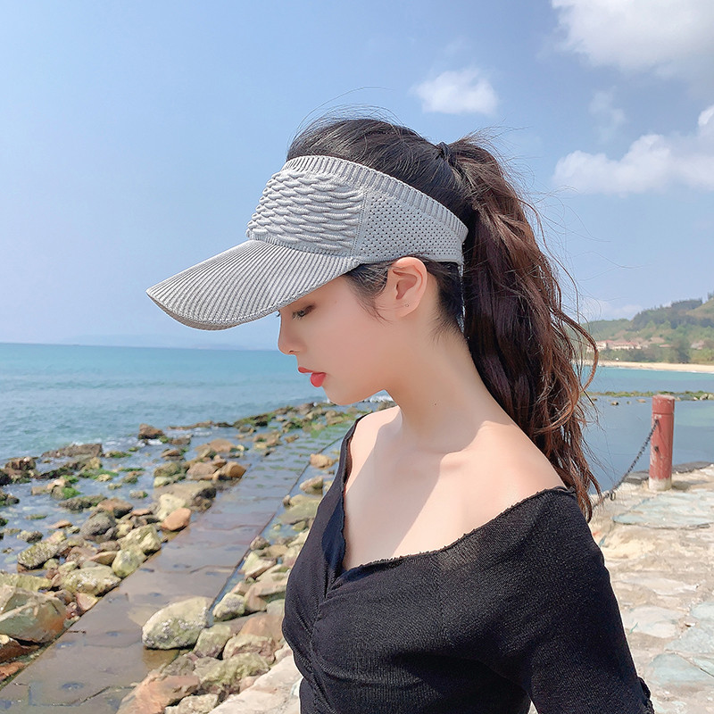 Női sport napernyő kalapok hosszú karimájú baseball sapkák üres cilinder Alkalmi üreges, légáteresztő sapkák tavaszi nyár golf strandsapkák