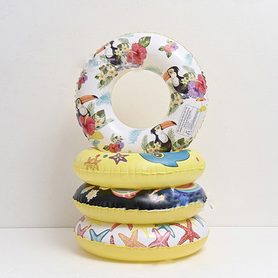 Rajzfilm úszógyűrű gyerekeknek PVC rajzfilm nyomtatás felfújható úszó úszógyűrű tartozékok színes véletlenszerű felnőtt gyűrűs úszás