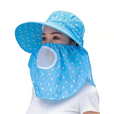 Moteriška skrybėlė nuo saulės Moteriška vasarinė skrybėlė Apsauga veidui Kepurė nuo saulės Visoms rungtynėms vasaros kepurė su dideliais ratlankiais Anti-ultravioletinės dviračių paplūdimio kepurės