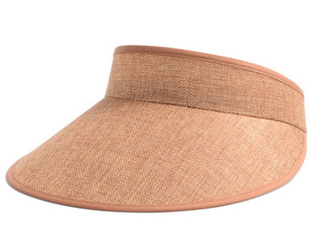 2021 Big Wide Brim Straw Sun Summer Unisex Empty Top Sun Visor καπέλο Καλοκαιρινή γραμμή Καπέλα προστασίας UV Καπέλο προστασίας από τον ήλιο γυναικείο καπέλο