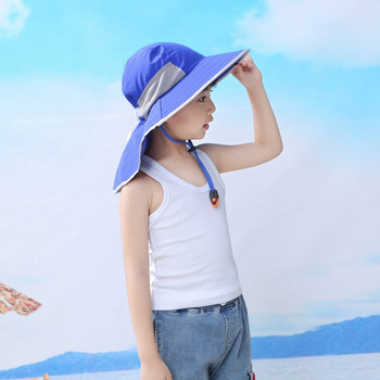 Регулируеми шапки за туризъм на открито SPF 50+ Бебешка слънчева шапка Лятна бебешка шапка Момчета Пътуване Плаж Бебешка шапка за момиче Деца Детски спортни шапки