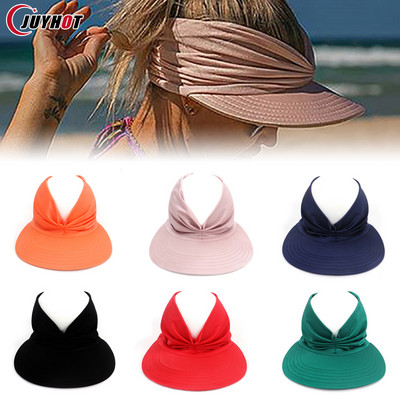 Sieviešu saules UV aizsardzības aizsargs, saules cepure Sieviešu anti-ultravioletā elastīga augšdaļa tukša cepure āra ātri žūstoša saules cepure vasaras pludmales cepure