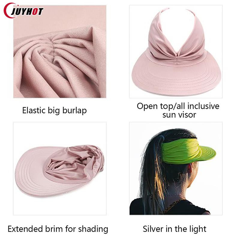Moteriška, apsauganti nuo UV spindulių, skydelis nuo saulės Moterų anti-ultravioletinė, elastinga viršutinė tuščia kepurė Lauke Greitai džiūstanti kepurė nuo saulės Vasarinė paplūdimio kepurė