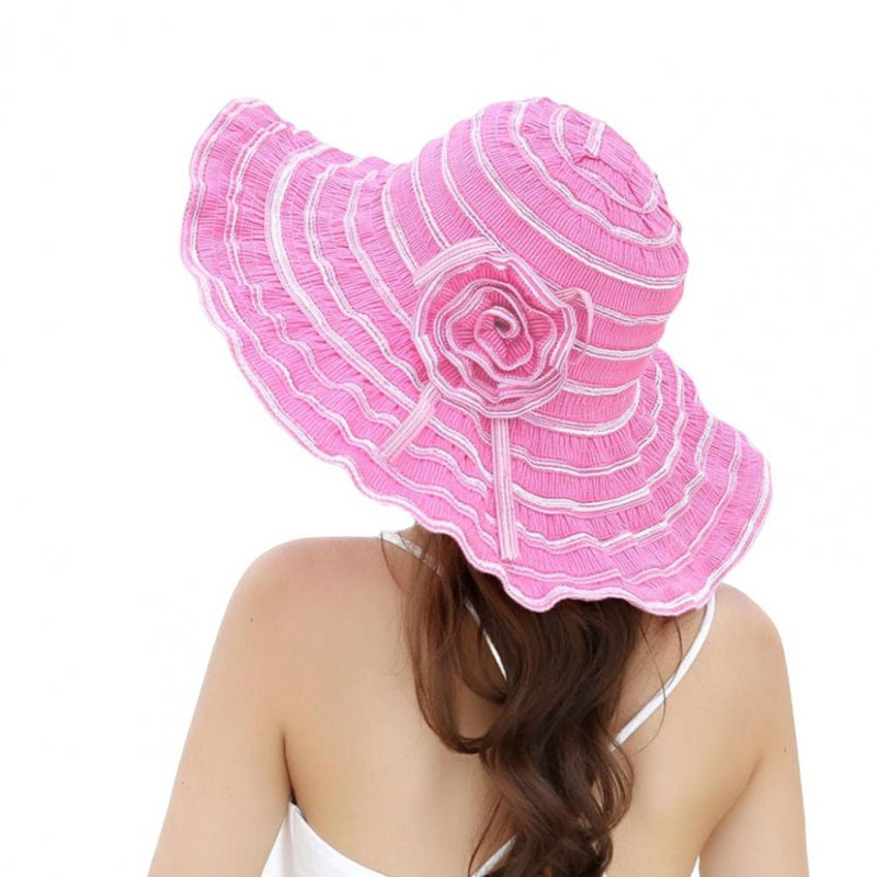 „Floppy 2022“ naujos mados moterų skrybėlė Korėjos stiliaus su gėlėmis, supakuojama didelė plataus krašto skrybėlė nuo UV spindulių reguliuojama moteriška skrybėlė nuo saulės