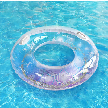 Пръстен за плуване Удебелен PVC пръстен с шарка на дъгата Пръстен за плуване под мишниците Пръстен за кръгъл басейн Поплавък за открит басейн Матрак с буй