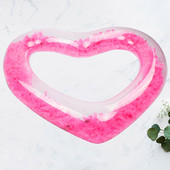 Inel de înot 1 buc. Inel de înot umflat din PVC, umplut cu transparent, în formă de inimă, pentru plajă