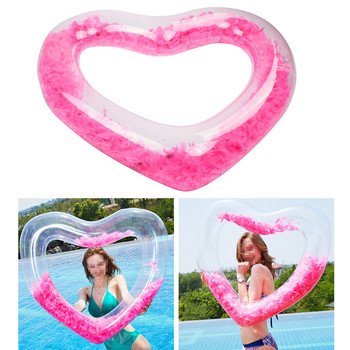 1 бр. Пръстен за плуване Пръстен за плуване с прозрачен пълнеж от PVC надути принадлежности за плуване с форма на сърце за плаж