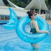 Sellő háttámlával medencével felfújható úszógyűrű felnőtt úszókörök medence lebegő gyűrű úszómedence strandparti játékok