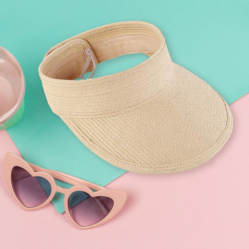 Ženski šeširi za sunce Šešir sa šiltom za sunce Ručno izrađene kape sa šiltom od slame Ljetni sjenilo za sunce Šešir za plažu Prazan gornji šešir za plažu