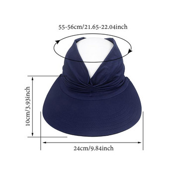 Куха шапка с козирка за слънце Козирки за жени UV защита Дамска слънцезащитна шапка Лятна антиултравиолетова еластична шапка Куха горна част