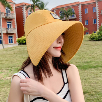 Γυναικείο Καλοκαιρινό Καπέλο All-Match Καπέλο ηλίου παραλίας Καπέλα ηλίου με προστασία UV Γυναικείο καπέλο αλογοουράς με μεγάλο γείσο Ταξίδι γυναικεία γείσο