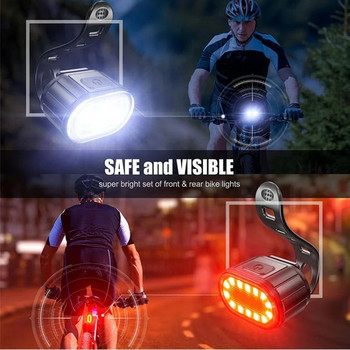 Велосипедни задни светлини LED предни светлини за велосипеди Челна лампа 4 режима 350 Mah USB MTB шосеен велосипеден фар 6 режима 230 Mah акумулаторна
