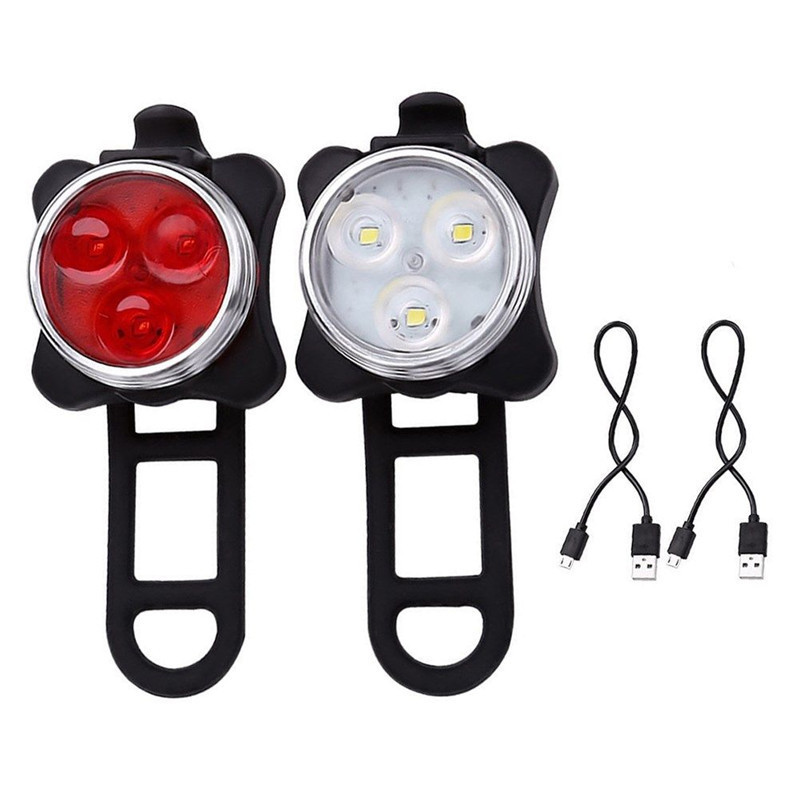 Veekindel USB-laadimisjalgrattatulede komplekt LED esilatern tagumine tagatuli Ülihele jalgrattalaterna jalgrattatarvikud