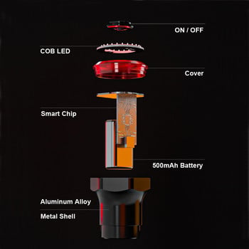 NEWBOLER Έξυπνο Πίσω Φως Ποδηλάτου Auto Start/Stop Brake Sensing IPx6 Αδιάβροχη φόρτιση USB Φως LED πίσω φανάρι ποδηλάτου πίσω ποδήλατο