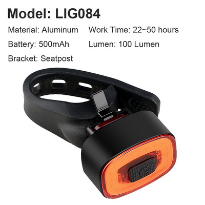 NEWBOLER nutikas jalgratta tagatuli automaatse käivituse/seiskamise pidurianduriga IPx6 veekindel USB laadimine jalgrattasõidu tagatule jalgratta LED-tuli