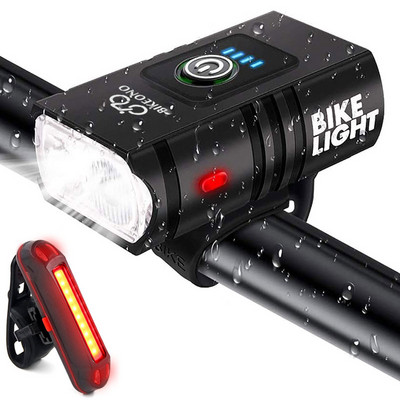 Светлина за велосипед USB акумулаторна MTB предна лампа Фарове Фенерче Осветление за велосипеди Фенерче LED аксесоари за велосипеди Задни светлини