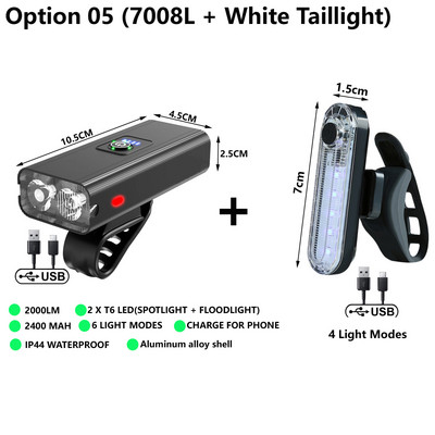 T6 LED jalgrattavalgusti eesmine USB-laetav MTB maastikujalgratta esituled jalgratta taskulampi tagatulede tarvikud