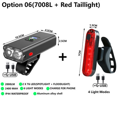 T6 LED jalgrattavalgusti eesmine USB-laetav MTB maastikujalgratta esituled jalgratta taskulampi tagatulede tarvikud