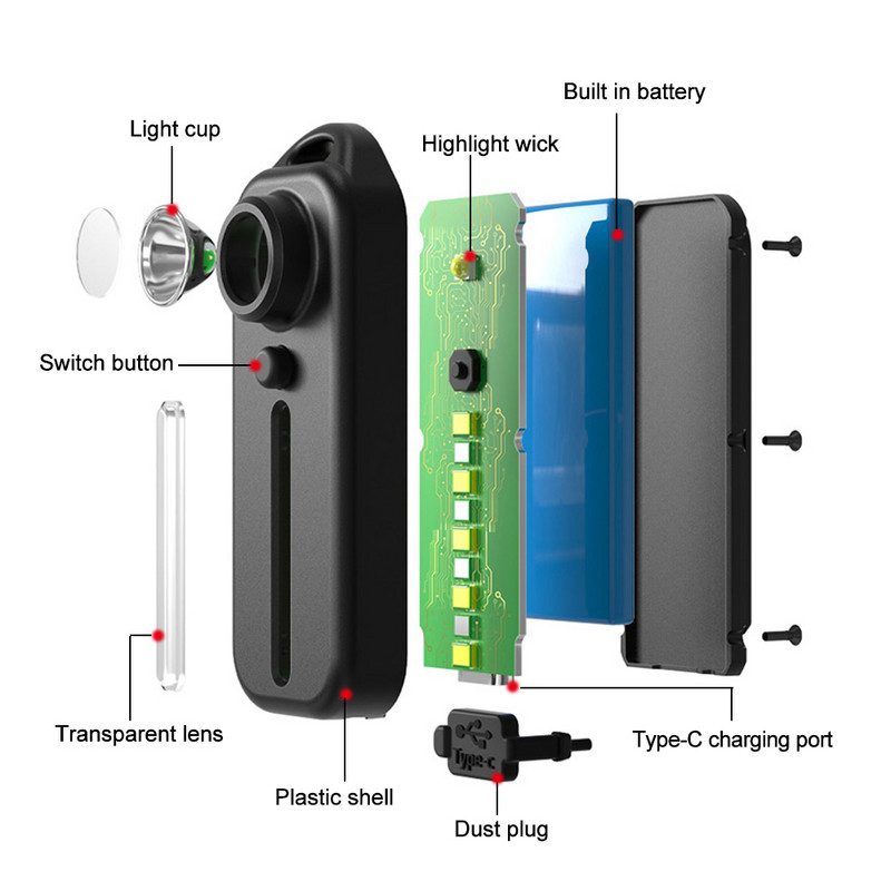 LED piros, kék váll rendőrségi lámpa kapocs USB töltés villogó figyelmeztető Biztonsági zseblámpa zseblámpa kerékpár figyelmeztető lámpa