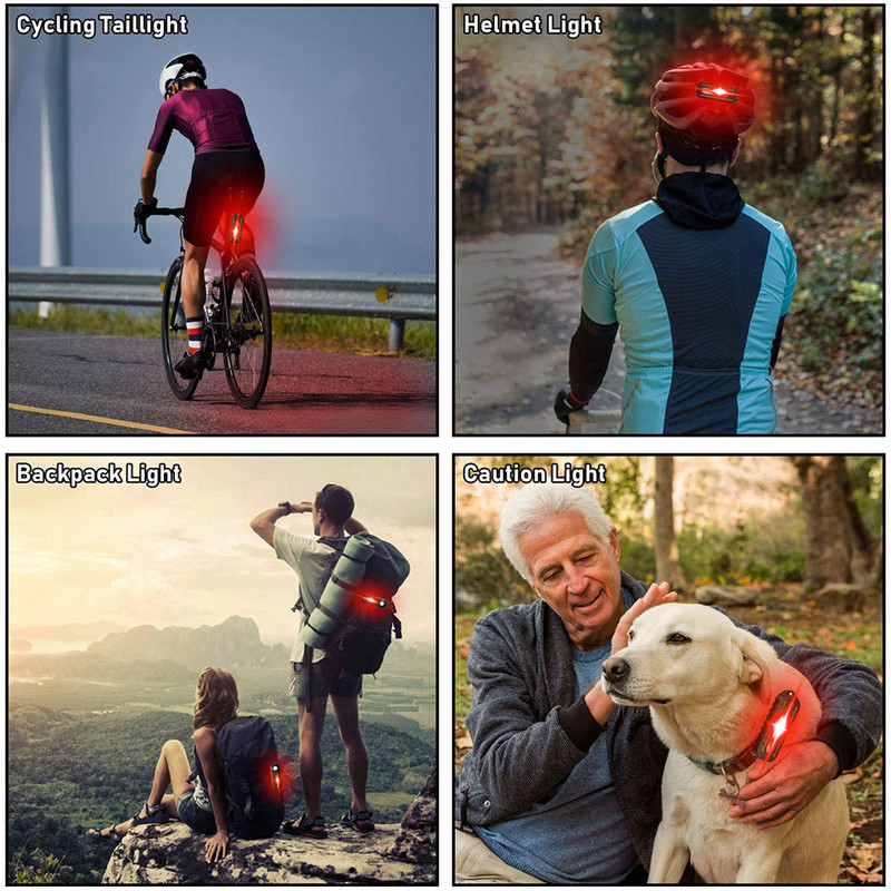 LED piros, kék váll rendőrségi lámpa kapocs USB töltés villogó figyelmeztető Biztonsági zseblámpa zseblámpa kerékpár figyelmeztető lámpa
