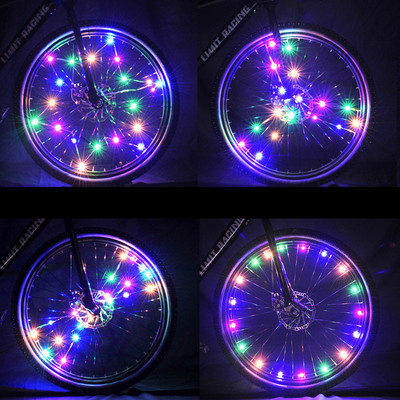2021 LED φώτα τροχού ποδηλάτου εμπρός και πίσω αδιάβροχα φώτα ακτίνων Cycling διακόσμηση Αξεσουάρ λωρίδων ελαστικών