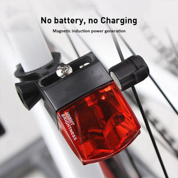 1PCS Велосипедна задна светлина Водоустойчива магнитна предупредителна светлина за генериране на енергия Аксесоари за велосипедно оборудване Аксесоари за велосипеди