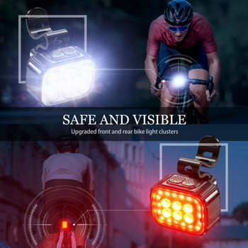 Велосипедна светлина 2022 Модернизирана стробоскопична светлина 6/24 Lamp Bead Bike Headlight TailLight Set Акумулаторни водоустойчиви аксесоари за колоездене