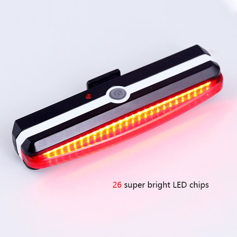 Kerékpár hátsó LED lámpa USB piros fehér kerékpár hátsó lámpa újratölthető vízálló villogó 4 mód jel kerékpáros villogó lámpákhoz