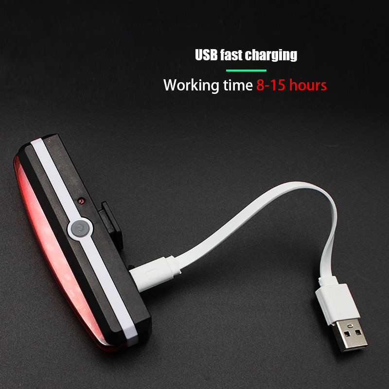 Kerékpár hátsó LED lámpa USB piros fehér kerékpár hátsó lámpa újratölthető vízálló villogó 4 mód jel kerékpáros villogó lámpákhoz