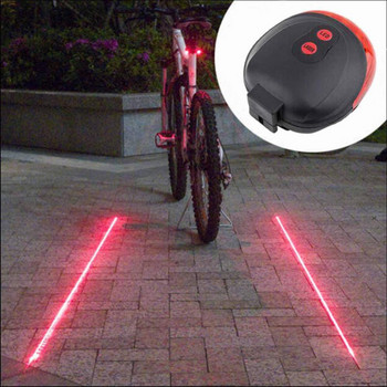 Водоустойчиви велосипедни велосипедни светлини Задни светлини LED лазерно предупреждение за безопасност Велосипедни светлини Велосипедна опашка Светлина за аксесоари за велосипеди