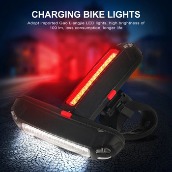 LED светлина за велосипед Нощно каране Задна светлина USB зареждане Задна светлина за велосипед Водоустойчива задна светлина за MTB шосеен велосипед Аксесоари за колоездене