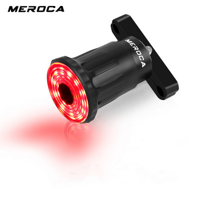 MEROCA WR-05 Велосипед Smart Brake Индукционна задна задна светлина USB зареждане PC Shell Предупреждение за безопасност Задна светлина Аксесоари за велосипеди