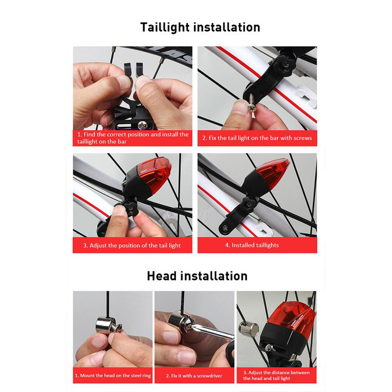 Kerékpár hátsó lámpa, vízálló mágneses áramfejlesztő figyelmeztető lámpa Kerékpárfelszerelés tartozékok