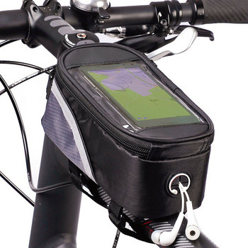 Водоустойчива чанта Bike Frame Front Top Tube Bags Велосипеден сензорен калъф за екран на телефон за мобилен телефон MTB Moutain Road Bike Bag