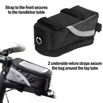 Водоустойчива чанта Bike Frame Front Top Tube Bags Велосипеден сензорен калъф за екран на телефон за мобилен телефон MTB Moutain Road Bike Bag