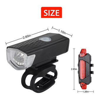 USB акумулаторна светлина за велосипед Водоустойчива светлина за велосипед Предна задна задна задна светлина Предупредителна светлина за безопасност при колоездене Аксесоари за велосипеди