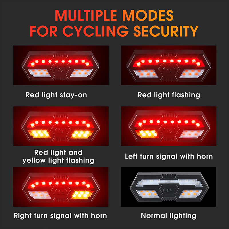 WEST BIKING Smart Bike Light vezeték nélküli távirányítós fogasléc lámpa LED jelző hátsó lámpa USB kerékpár újratölthető villogó hátsó lámpa