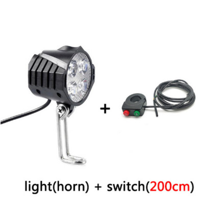 Ebike E-Bike 36V 48V 60V 72V elektromos kerékpár lámpa kürttel Vízálló, kiváló minőségű fényszóró kürt készlet első fényszóró