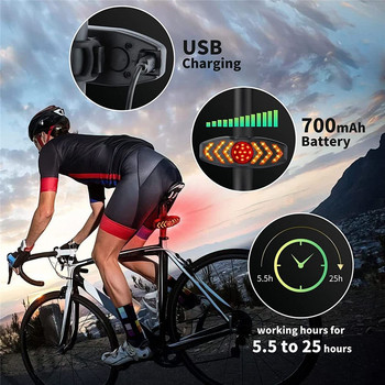 Колоездене Преносимо безжично дистанционно USB Задни светлини за велосипед Мигач Светлина задни светлини за велосипед LED индикатор