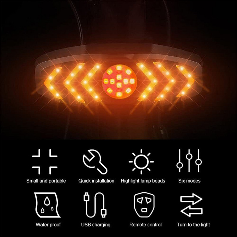 Važiavimas dviračiu nešiojamas belaidis nuotolinis USB dviračio galiniai žibintai posūkio signalo dviračio galinio žibinto LED indikatorius